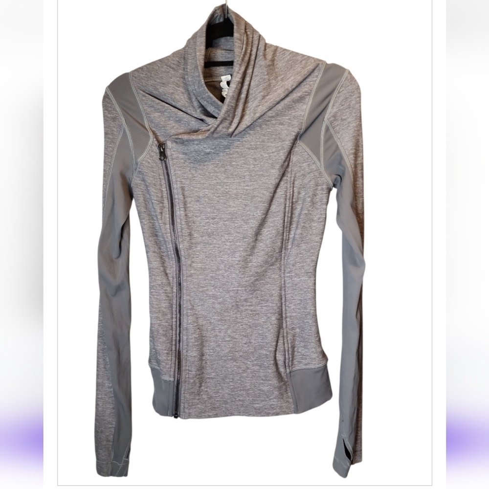Lululemon Bhakti Double Zipper Yoga Jacket in Heather Slate Gray Women's Size 4 - Picture 2 of 9
